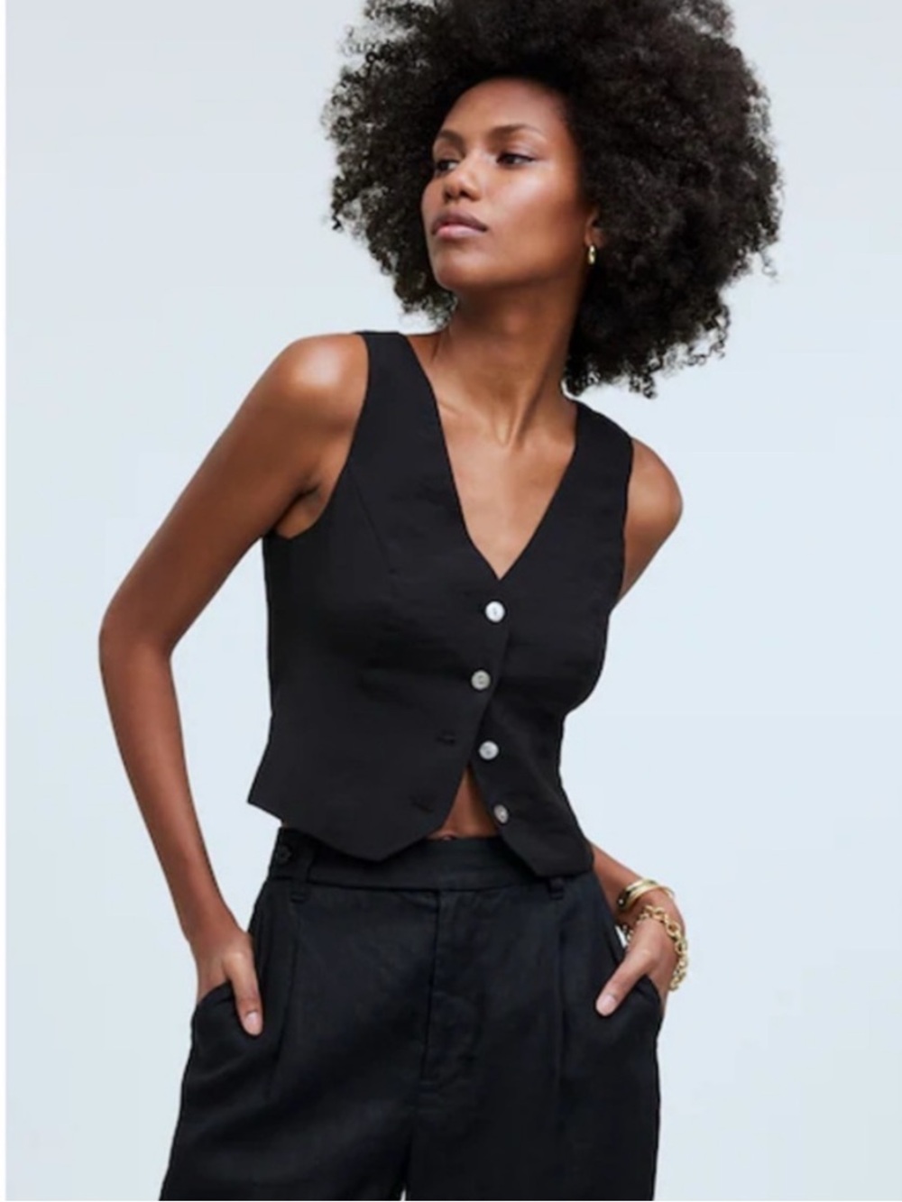 Madewell Katrina Black Vest - Picture 1 of 8